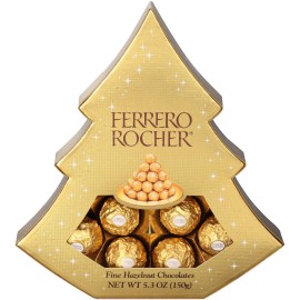 Ferrero Rocher Premium Gourmet Milk Chocolate Hazelnut, Individually Wrapped Candy For Gifting, Great Holiday Gift Box, 5.3 Oz, 12 Count