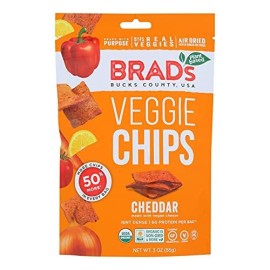Brads Raw Chips, Cheddar Vegan Snack (Gluten Free & Organic), Buy Twelve And Save Per Bag, Each Bag Is 3 Ounces (Pack Of 12)