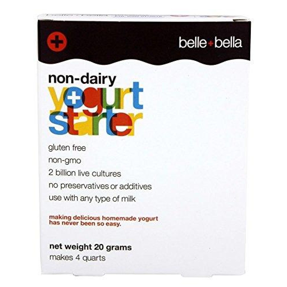 Vegan With Live And Active Probiotics Makes 4 Quarts Non-Dairy Non-Gmo Gluten Free Yogurt Starter By Belle + Bella