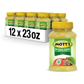 Mott's No Sugar Added Applesauce, 23 Ounce Jar (Pack of 12)
