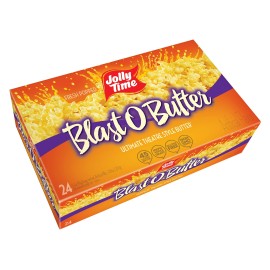 JOLLY TIME Premium Flavored Microwave Popcorn, Gluten Free, Gourmet Bulk Box, 24 Count (Blast O Butter)