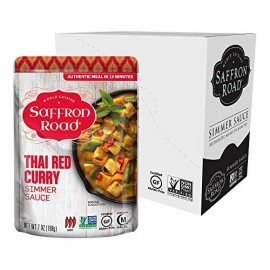 Saffron Road Thai Red Curry Simmer Sauce - Non-Gmo, Gluten Free, Halal, Vegan, Kosher (7 Ounce (Pack Of 8))