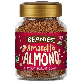 Beanies Flavour Instant Coffee - Ameretto Almond Instant Flavored Coffee - Bold & Adventurous Full-On Flavor - An Indulgent Sugar Free Taste Explosion - Low Calorie - Vegan & Gluten Free - Wheat & Dairy Free, 50G Jar