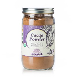 Imlak'Esh Organics, Cacao Powder (12-Ounce Glass Jar), Chocolate - Keto | Paleo | Organic | Regenerative | Heirloom | Baking | Sugar-Free | Gluten-Free | Non-Gmo