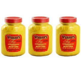 3-Pack Bundle 16 Oz. Webers Horseradish Prepared Mustard (3) 16 Oz. Containers