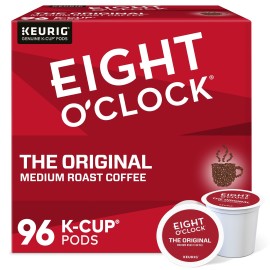 Eight O'Clock Coffee The Original, Single-Serve Keurig K-Cup Pods, Medium Roast Coffee Pods, 96 Count ( 24 Count x 4)