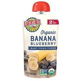 Earths Best Organic Stage 2 Baby Food, Banana Blueberry, 4 Oz. Pouch