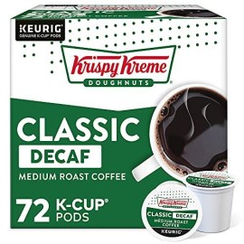 Krispy Kreme Classic Decaf, Single-Serve Keurig K-Cup Pods, Medium Roast Coffee Pods, 72 Count