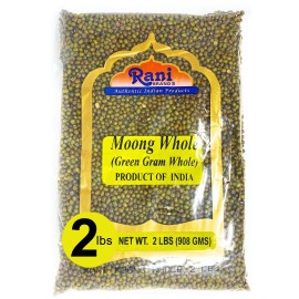Rani Moong Whole (Ideal For Cooking & Sprouting, Whole Mung Beans With Skin) Lentils Indian 32Oz (2Lbs) 908G All Natural Gluten Friendly Non-Gmo Vegan Indian Origin