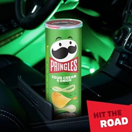 Pringles Potato Crisps Chips, Lunch Snacks, Snacks On The Go, Sour Cream And Onion, 5.5Oz Can (1 Can)