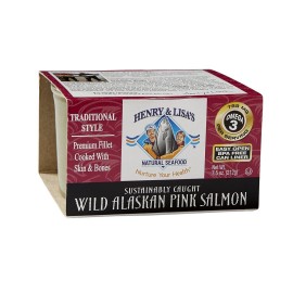 Henry & Lisas Natural Seafood Traditional Style Wild Alaskan Pink Salmon 7.5 Ounce (Pack Of 12)