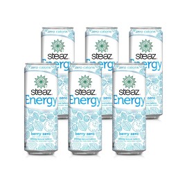 Steaz Organic Zero Calorie Energy Fuel Drink, Berry, 12 Oz (Pack Of 12)