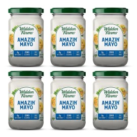 Walden Farms Amazin Mayo Spread 12 Oz Jar (Pack Of 6) Light And Tangy Mayonnaise 0G Net Carbs Perfect For Paleo And Keto Diets Kosher Certified Great For Sandwiches Salads Mix In With Eggs Wraps Coleslaw And More