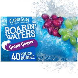 Capri Sun Roarin Waters Grape Ready-To-Drink Juice (40 Pouches, 4 Boxes Of 10)