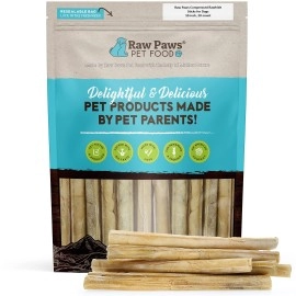 Raw Paws 10-Inch Compressed Rawhide Sticks For Dogs, 20-Ct - Pressed Rawhide Chews For Large Dogs & Medium Dogs - Safe Beef Hide Rolls - Natural Rawhide Dog Chew Long Lasting For Aggressive Chewers