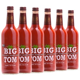 Big Tom Bloody Mary Mix, Non-Gmo, Vegan, Gluten Free, 70 Percent Less Salt, All Natural, No Preservatives, 750Ml (254 Fl Oz) Glass Bottles (6 Bottles)