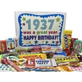 Retro Candy Yum ~ 1937 86Th Birthday Gift Box Of Nostalgic Candy Mix From Childhood For 86 Year Old Man Or Woman Born 1937