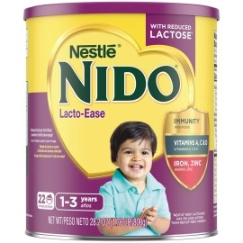 Nestle Nido Lacto-Ease Whole Milk Powder 1.76 Lb. Canister | Reduced Lactose Powdered Milk Mix