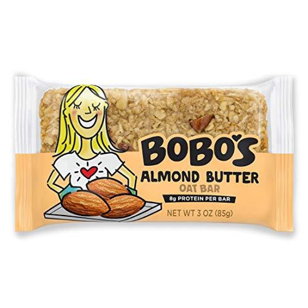 Bobos Oat Bars (Almond Butter, 12 Pack Of 3 Oz Bars) Gluten Free Whole Grain Rolled Oat Bars - Great Tasting Vegan On-The-Go Snack, Made In The Usa