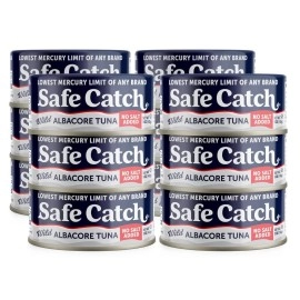 Safe Catch Wild Albacore Tuna Canned No Salt Added Low Mercury Can Tuna Fish Gluten-Free Keto Food Sodium-Free Non-Gmo Kosher Paleo Protein Every Can Of Tuna Is Tested No Water Oil Tuna Pack Of 12