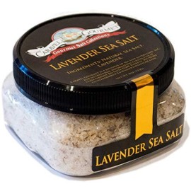 Lavender Sea Salt - All Natural Unrefined Sea Salt Infused With French Lavender - No Gluten, No Msg, Non-Gmo - Cooking And Finishing Salt - 4 Oz Stackable Jar