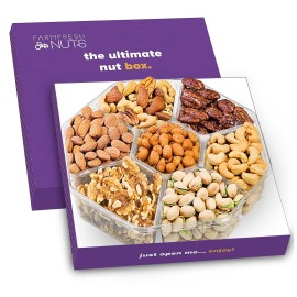 Farm Fresh Nuts Holiday Gourmet Nuts Gift Tray, Birthday, Family Parties & Movie Night, Freshly Roasted Nut Tray, Gourmet Corporate Gift Platter, 7-Section, Healthy Assortment.