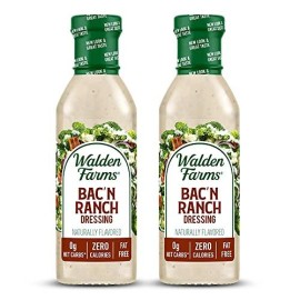 Walden Farms Bacan Ranch Dressing 12 Oz Bottle (2 Pack) - Fresh And Delicious, 0G Net Carbs Condiment, Kosher Certified - So Tasty On Salads, Sandwiches, Chicken, Vegetables And More