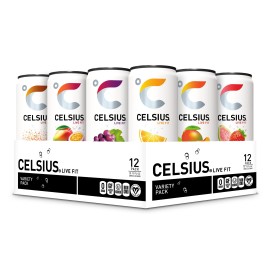 Celsius Official Variety Pack, Functional Essential Energy Drink, 12 Fl Oz (Pack Of 12)