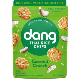 Dang Thai Rice Chips | Coconut Crunch | 12 Pack | Vegan, Gluten Free, Non GMO Rice Crisps, Healthy Snacks Made with Whole Foods | 3.5 Oz Resealable Bags