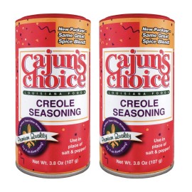 Cajuns Choice Creole Seasoning 3.8 Oz (Pack Of 2) - Use For Grilling Or Cooking Fish, Chicken, Pork, Steak, Vegetables, Burgers, Salmon, Soups, And Anything Else You Want To Add Authentic Louisiana Flavoring To Any Dish