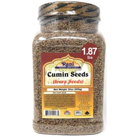 Rani Cumin Seeds Whole (Jeera) Spice 30oz (1.87lbs) 857g PET Jar ~ All Natural | Gluten Friendly | NON-GMO | Vegan | Indian Origin