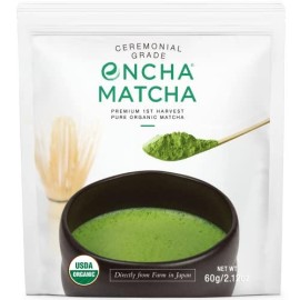 Encha Ceremonial Grade Matcha Green Tea - First Harvest Organic Japanese Matcha Green Tea Powder, From Uji, Japan (60G/2.12Oz)