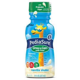 Pediasure Grow & Gain With Fiber Nutrition Shake For Kids, Vanilla, 8 Fl Oz