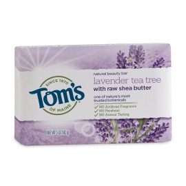Toms Of Maine Natural Beauty Bar Soap With Raw Shea Butter Lavender Tea Tree 5 Ounce