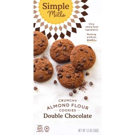 Simple Mills Almond Flour Crunchy Cookies, Double Chocolate Chip - Gluten Free, Vegan, Healthy Snacks, Made With Organic Coconut Oil, 5.5 Ounce (Pack Of 1)