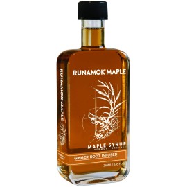 Runamok Ginger Root Infused Maple Syrup - Authentic & Real Vermont Maple Syrup | Gluten Free & Natural Sweetener | Great for Cooking, Tea & Cocktails | 8.45 Fl Oz (250mL)