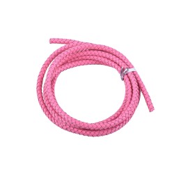 Konmay 2 Yards 60Mm Pink Round Braided Genuine Bolo Leather Cord For Jewelry And Craft Designs (60Mm, Pink)