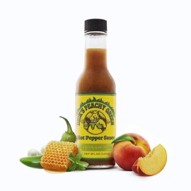 Dirty Dicks Peachy Green Hot Sauce, 5 Fl Oz - A Flavorful Blend of Peppers, Peaches, and Exotic Spices (Pack of 1)