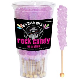 Buffalo Bills Tutti-Frutti (Lavender) Rock Candy On A Stick (12-Ct Cup Lavender Rock Candy Sticks)