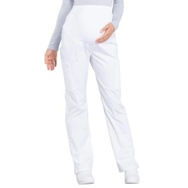 Cherokee Maternity Scrub Pants For Women, Workwear Professionals Soft Stretch Plus Size Ww220, 2Xl, White
