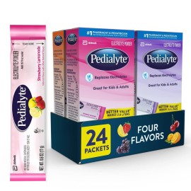 Pedialyte Electrolyte Powder Packets  Variety Pack  Hydration Drink  24 Single-Serving Powder Packets