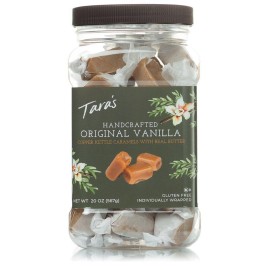Taras All Natural Handcrafted Gourmet Original Vanilla Caramel: Small Batch, Kettle Cooked, Creamy & Individually Wrapped - Original Vanilla, 20 Oz