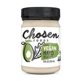 Chosen Foods Vegan Avocado Oil Mayo  100% Pure Plant-Based, Gluten Free, Kosher, Non-Gmo, For Sandwiches, Dressings, Cooking, And Sauces, 12 Oz