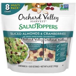 Orchard Valley Harvest Sliced Almonds and Cranberries Salad Toppers, 8 Count (Pack of 1), Gluten Free, Non-GMO, No Artificial Ingredients