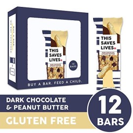 This Saves Lives Chewy Granola Bars, Dark Chocolate Peanut Butter, 12 Pack, Gluten Free Snack Bars, Healthy Snacks For Adults, Healthy Snacks For Kids, Individually Wrapped, Non Gmo, Kosher, 1.4Oz Bars