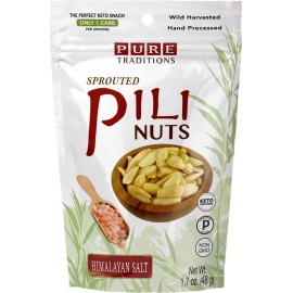 Pili Nuts, Sprouted, Certified Paleo & Keto (Himalayan Salt, 1.7 oz)