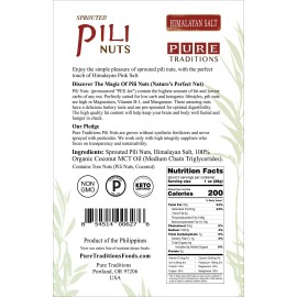 Pili Nuts, Sprouted, Certified Paleo & Keto (Himalayan Salt, 1.7 oz)