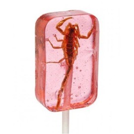 Insect Sucker Lollipop Bundle - Pack Of 4 - Scorpion Ants Cricket And Worm - Flavors Vary - With Licensed Sticker