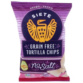 Siete Grain Free Tortilla Chips, No Salt, 5 Oz