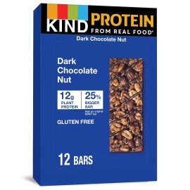Kind Protein Bars, Double Dark Chocolate Nut, Healthy Snacks, Gluten Free, 12G Protein, 12 Count